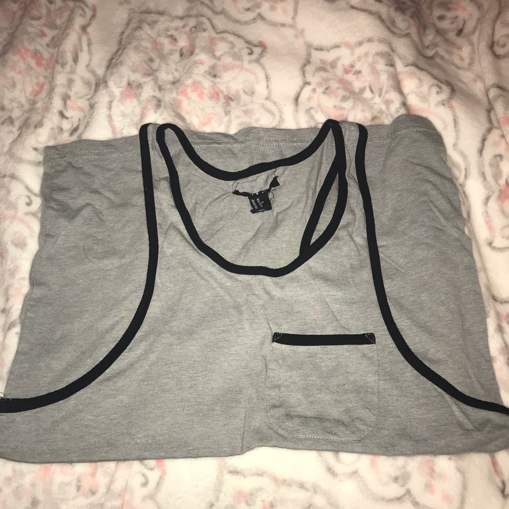 Grey/black tank top